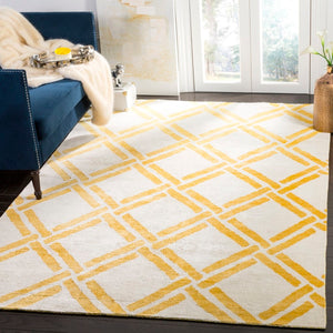 Moroccan 551 Hand Knotted 80% Viscose 20% Cotton 0 Rug Ivory / Gold 80% Viscose 20% Cotton MOR551B-9