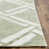 Moroccan 551 Hand Knotted 80% Viscose 20% Cotton 0 Rug Green / Ivory 80% Viscose 20% Cotton MOR551C-9