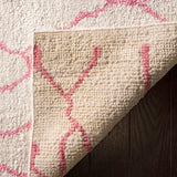 Moroccan 555 Hand Knotted 80% Viscose 20% Cotton 0 Rug Ivory / Pink 80% Viscose 20% Cotton MOR555A-9