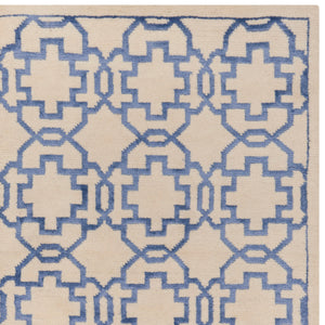 Mosaic Hand-Knotted Wool and Viscose Rug Inspired by North African and Mediterranean Designs
