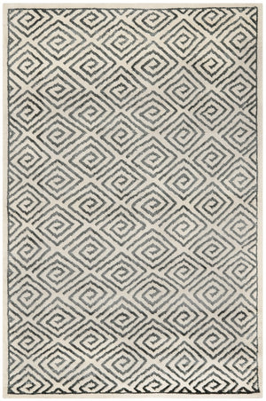 Mosaic Hand Knotted Wool & Viscose Rectangle Rug from India - Elegant Design for Any Space