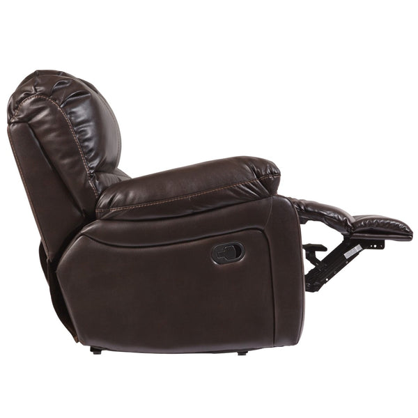 Porter Designs Ramsey Leather-Look Transitional Reclining Sofa Brown 03-112C-01-6013