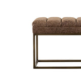 Darius Elegant Leatherette Bench with Brushed Gold Steel Frame – Versatile & Fully Assembled Seating