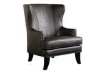 Porter Designs Grant Crackle Leather Wingback Contemporary Accent Chair Brown 02-201-06-566