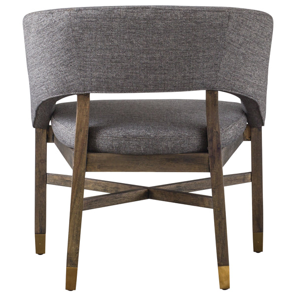 Sebastian Fabric Chair – Modern Mid-Century Design with Gold-Tipped Legs, Fully Assembled Elegance