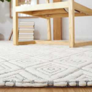 Safavieh Marbella 308 Hand Woven 100% Wool Pile Rug Grey / Ivory MRB308F-4