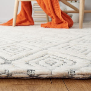 Safavieh Marbella 308 Hand Woven 100% Wool Pile Rug Dark Grey / Ivory MRB308G-4