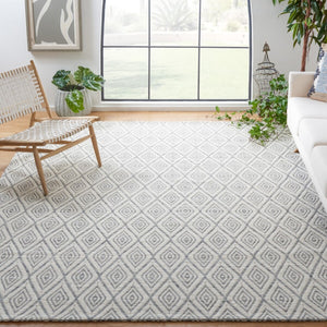 Safavieh Marbella 308 Hand Woven 100% Wool Pile Rug Dark Grey / Ivory MRB308G-4
