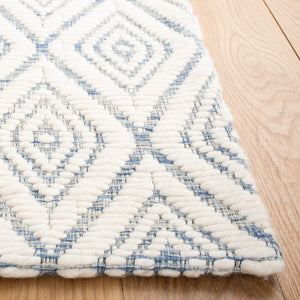 Safavieh Marbella 308 Hand Woven 100% Wool Pile Rug Blue / Ivory MRB308M-4