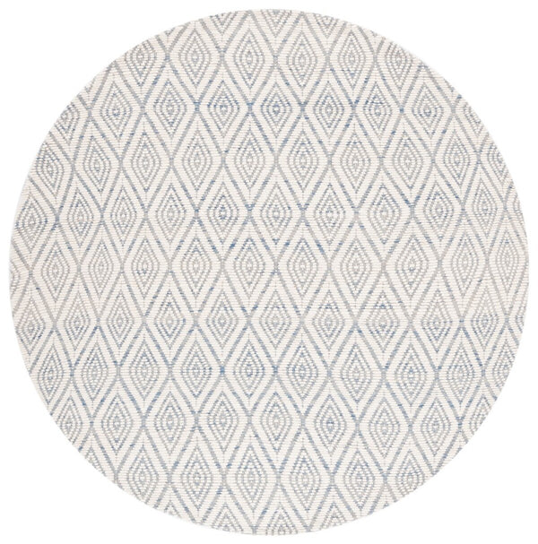 Safavieh Marbella 308 Hand Woven 100% Wool Pile Rug Blue / Ivory MRB308M-4