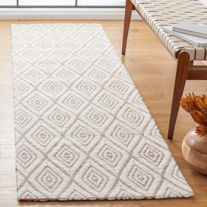 Safavieh Marbella 308 Hand Woven 100% Wool Pile Rug Dark Pink / Ivory MRB308U-4