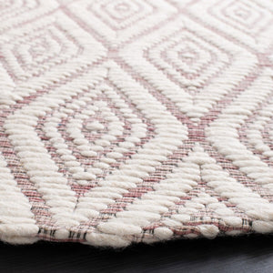 Safavieh Marbella 308 Hand Woven 100% Wool Pile Rug Dark Pink / Ivory MRB308U-4