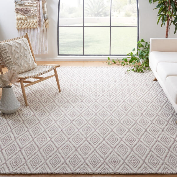 Safavieh Marbella 308 Hand Woven 100% Wool Pile Rug Dark Pink / Ivory MRB308U-4