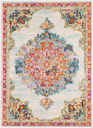 Morocco MRC-2324 Traditional Polypropylene Rug MRC2324-93123 Teal, Pale Blue, Bright Orange, Bright Red, Saffron, Bright Yellow, Navy, Fuchsia, Light Gray, Grass Green, Charcoal, Camel, Beige, White 100% Polypropylene 9' x 12'3"