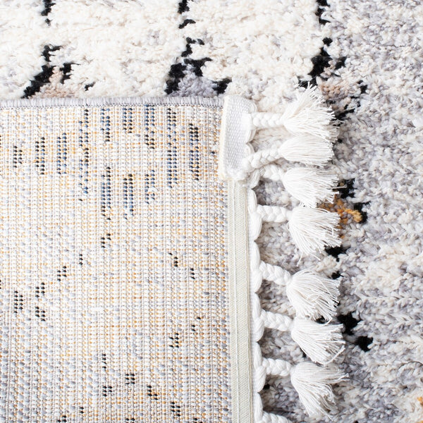 Morocco 825 Bohemian Power Loomed Polyester Pile Rug Grey / Gold