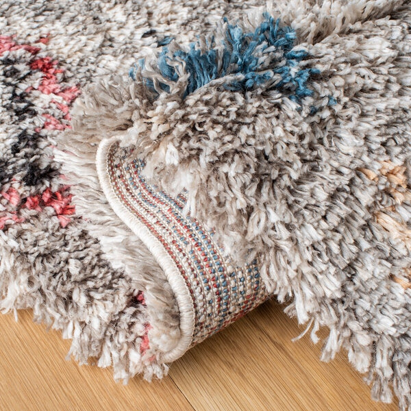 Morocco 985  Power Loomed Polyester Pile Rug Grey / Multi