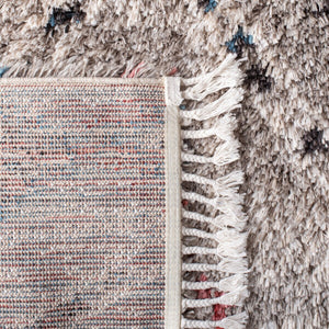 Morocco 985  Power Loomed Polyester Pile Rug Grey / Multi