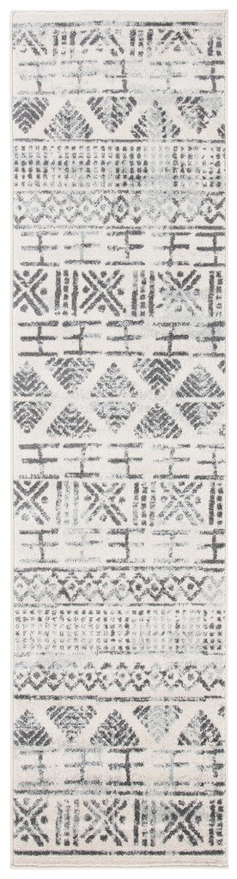 Mercer 400 Mercer 413 Bohemian Power Loomed Polypropylene Pile Rug Ivory / Grey