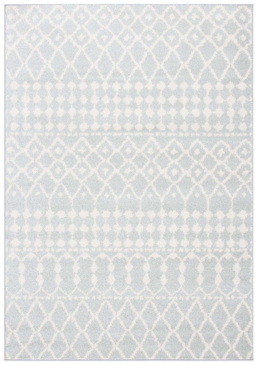 Mercer 400 Mercer 414 Bohemian Power Loomed Polypropylene Pile Rug Light Grey / Cream