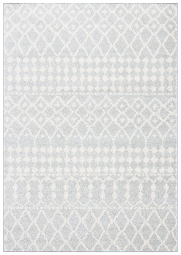 Mercer 400 Mercer 414 Bohemian Power Loomed Polypropylene Pile Rug Light Grey / Cream