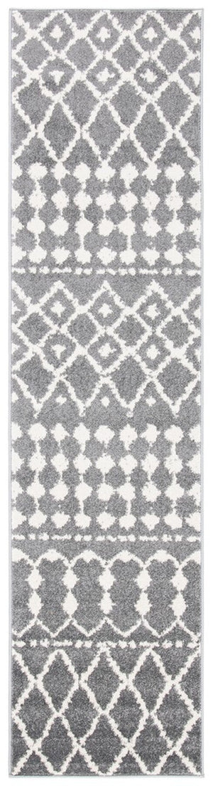 Mercer 400 Mercer 414 Bohemian Power Loomed Polypropylene Pile Rug Grey / Cream