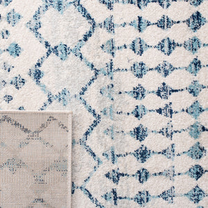 Mercer 400 Mercer 449 Bohemian Power Loomed Polypropylene Pile Rug Ivory / Turquoise