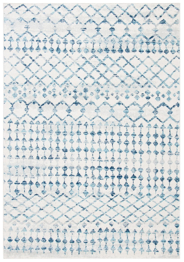 Mercer 400 Mercer 449 Bohemian Power Loomed Polypropylene Pile Rug Ivory / Turquoise