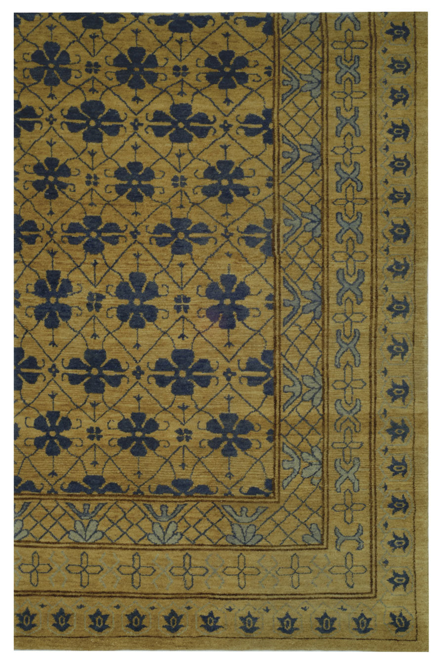 MRK124 Rectangle Rug - Luxurious 100% Wool Pile from Tibet, Perfect for Elegant Home Décor!