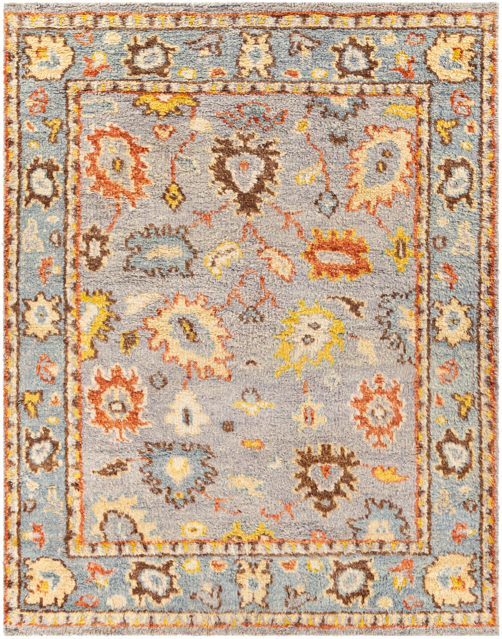 Marrakech MRK-2301 Traditional Wool Rug MRK2301-912 Dark Brown, Burnt Orange, Saffron, Medium Gray, Cream 100% Wool 9' x 12'