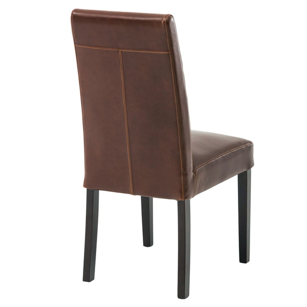 Hartford Bicast Leather Dining Chair Set of 2 - Chic Mid-Century Modern Design for Your Home