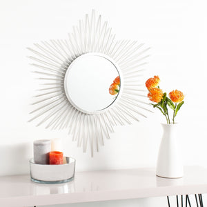 Safavieh River Sunburst Mirror in Silver