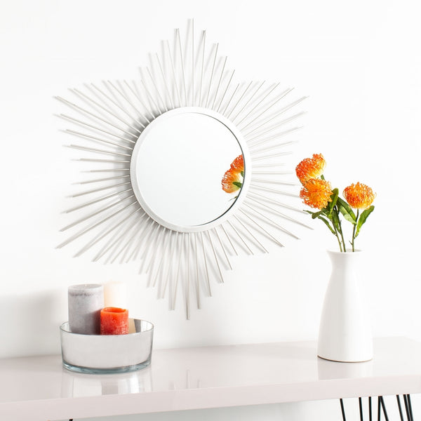 Safavieh River Sunburst Mirror in Silver