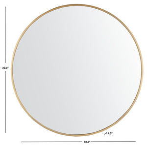 Rinlon Mirror - Elegant Gold Framed Circular Design for Minimalist Decor, 30" Diameter, No Assembly Required