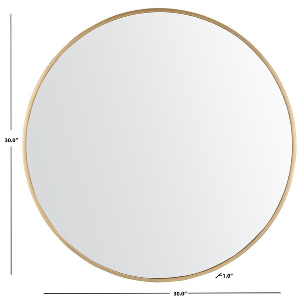 Rinlon Mirror - Elegant Gold Framed Circular Design for Minimalist Decor, 30" Diameter, No Assembly Required