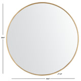 Rinlon Mirror - Elegant Gold Framed Circular Design for Minimalist Decor, 30" Diameter, No Assembly Required