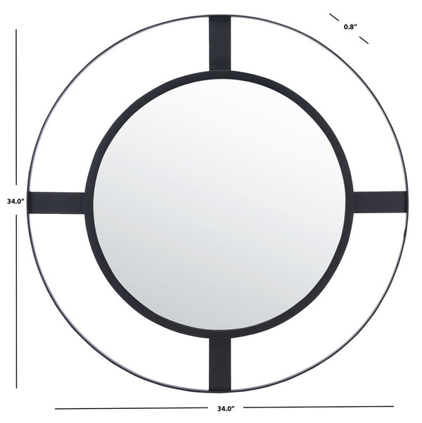 Safavieh Kirina Mirror Black Matte Iron/Glass MRR3046A