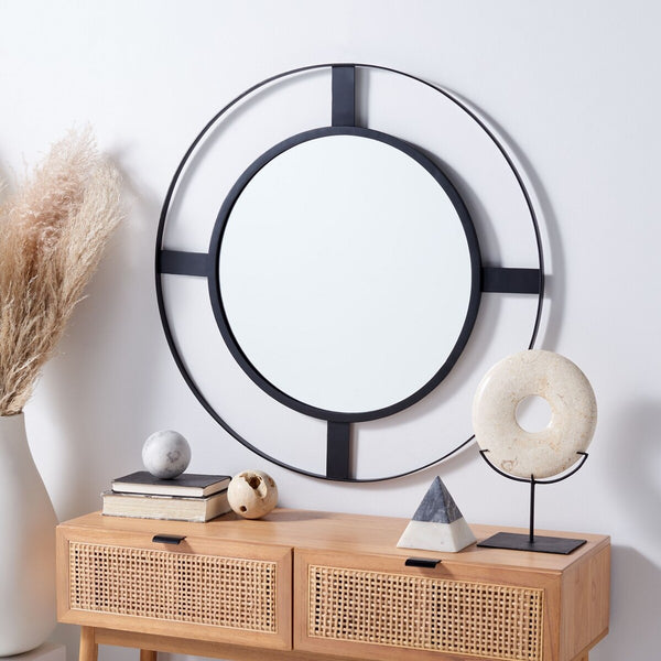Safavieh Kirina Mirror Black Matte Iron/Glass MRR3046A