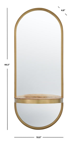 Safavieh Laycie Mirror Brushed Brass Iron/Glass MRR3064A