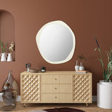 Safavieh Rafla, 29 Inch, Ivory, Aluminum/Mdf Mirror Ivory Aluminum/Mdf/ Felt / Cleat /Pine MRR3069A