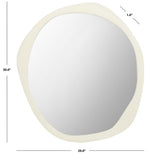 Safavieh Rafla, 29 Inch, Ivory, Aluminum/Mdf Mirror Ivory Aluminum/Mdf/ Felt / Cleat /Pine MRR3069A