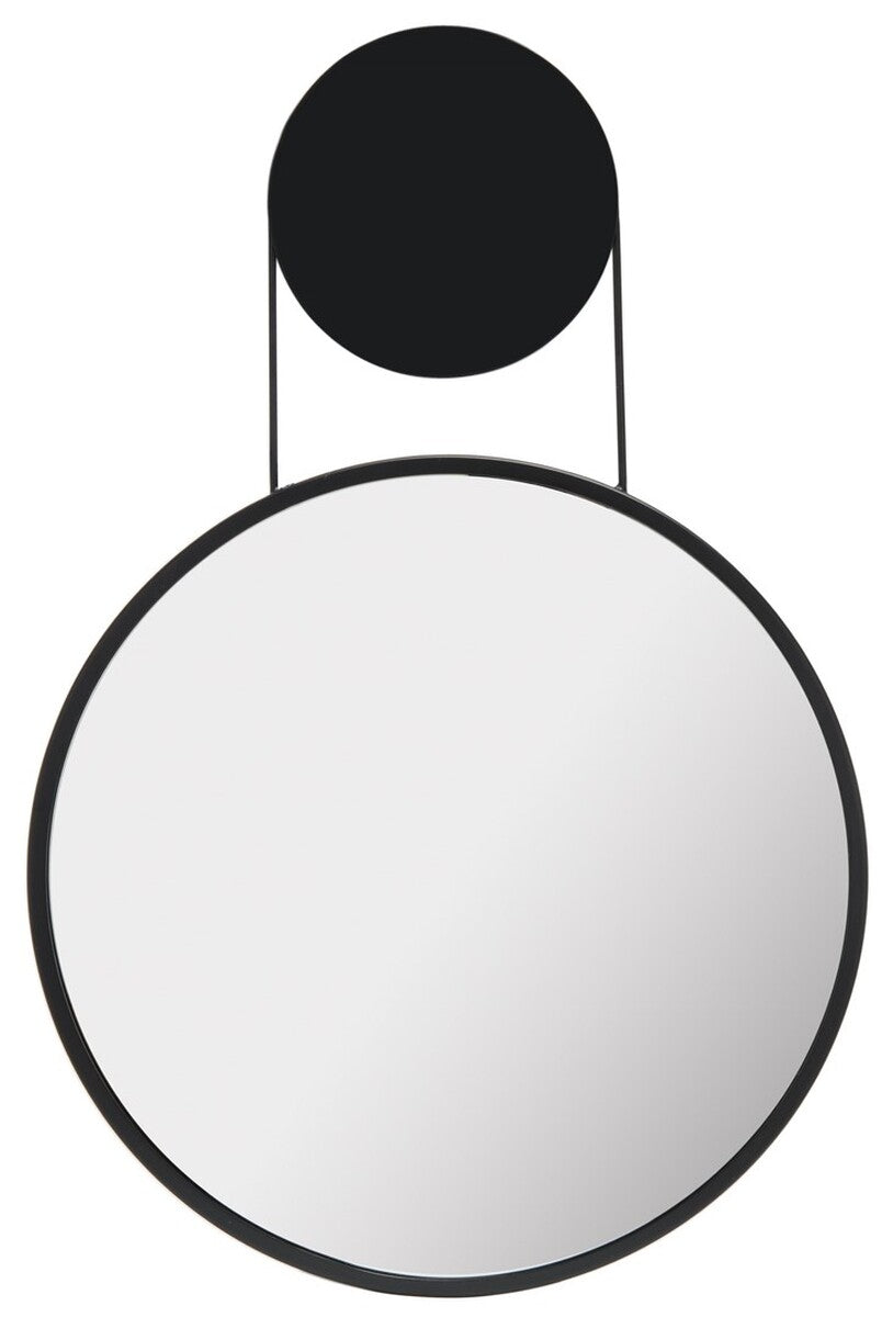 Safavieh Aura, 24 Inch, Matte Black, Iron/Mdf Mirror Matte Black Iron/Pine  MRR3071A