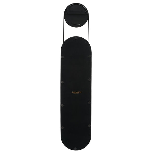 Safavieh Aistina, 12.5 Inch, Matte Black, Iron/Mdf Mirror Matte Black Iron/Pine  MRR3072A