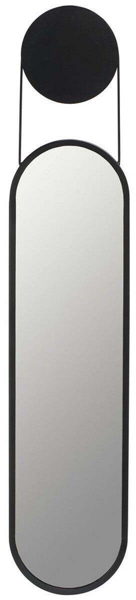 Safavieh Aistina, 12.5 Inch, Matte Black, Iron/Mdf Mirror Matte Black Iron/Pine  MRR3072A