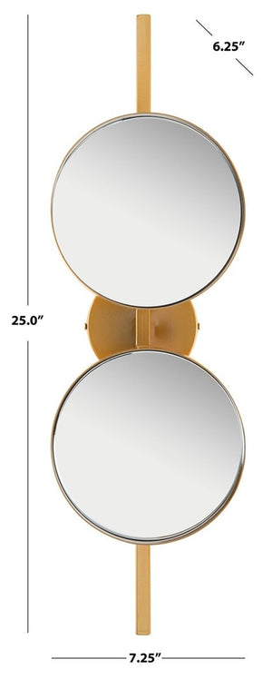 Safavieh Ileva, 7.25 Inch, Gold, Iron Mirror Gold Iron/Mdf/Felt/Pine MRR3073A