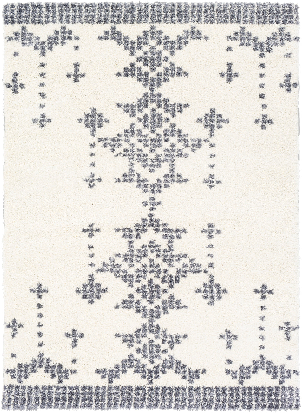 Maroc Shag MRS-2300 Global Polypropylene, Polyester Rug MRS2300-679 Medium Gray, White 76% Polypropylene, 24% Polyester 6'7" x 9'