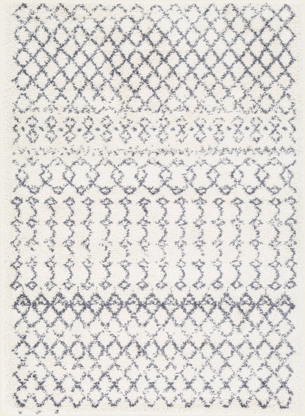 Maroc Shag MRS-2311 Global Polypropylene, Polyester Rug MRS2311-679 Medium Gray, White 76% Polypropylene, 24% Polyester 6'7" x 9'