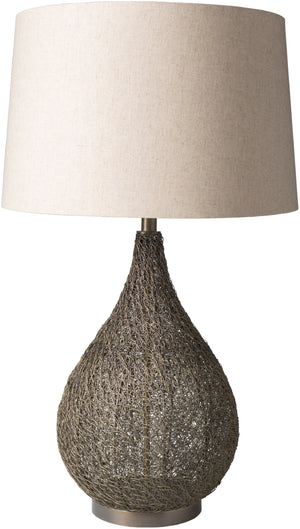 Mccrory MRY-100 Traditional Linen, Metal Wire, Metal Table Lamp MRY100-TBL Ivory, N/A Linen, Metal Wire, Metal, 100% Metal 31"H x 19"W x 19"D