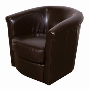 Porter Designs Marvel Contemporary Leather-Look Swivel Accent Chair Contemporary Accent - Swivel Brown 02-201C-06-210