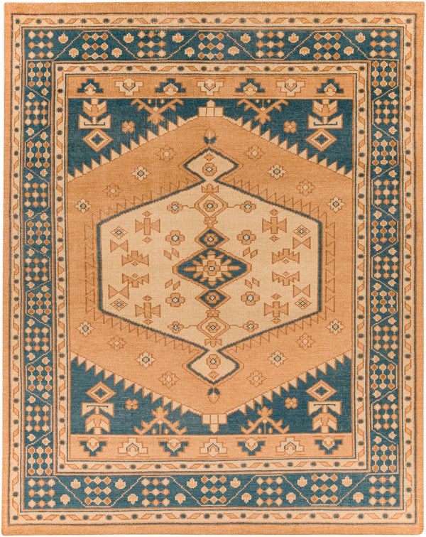 Milas MSL-2300 Traditional Wool Rug MSL2300-810 Camel, Burnt Orange, Beige, Navy 100% Wool 8' x 10'