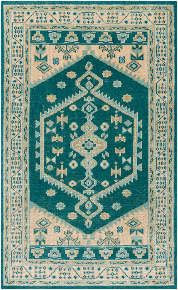 Milas MSL-2301 Traditional Wool Rug MSL2301-81012 Emerald, Beige, Sky Blue, Sage 100% Wool 8'10" x 12'